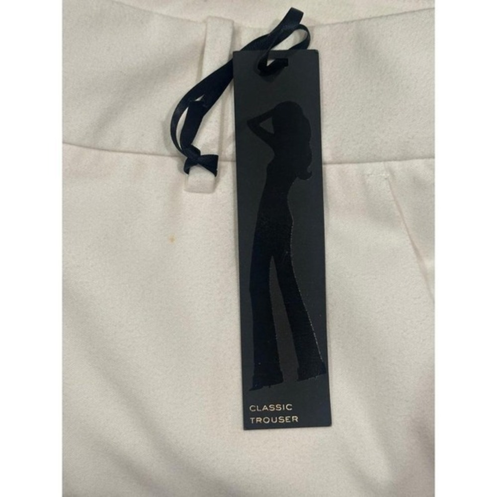 Bebe Audrey White Flare Wide Leg Dress Pants Womens Career Trousers Size 10 NWT - Picture 7 of 8